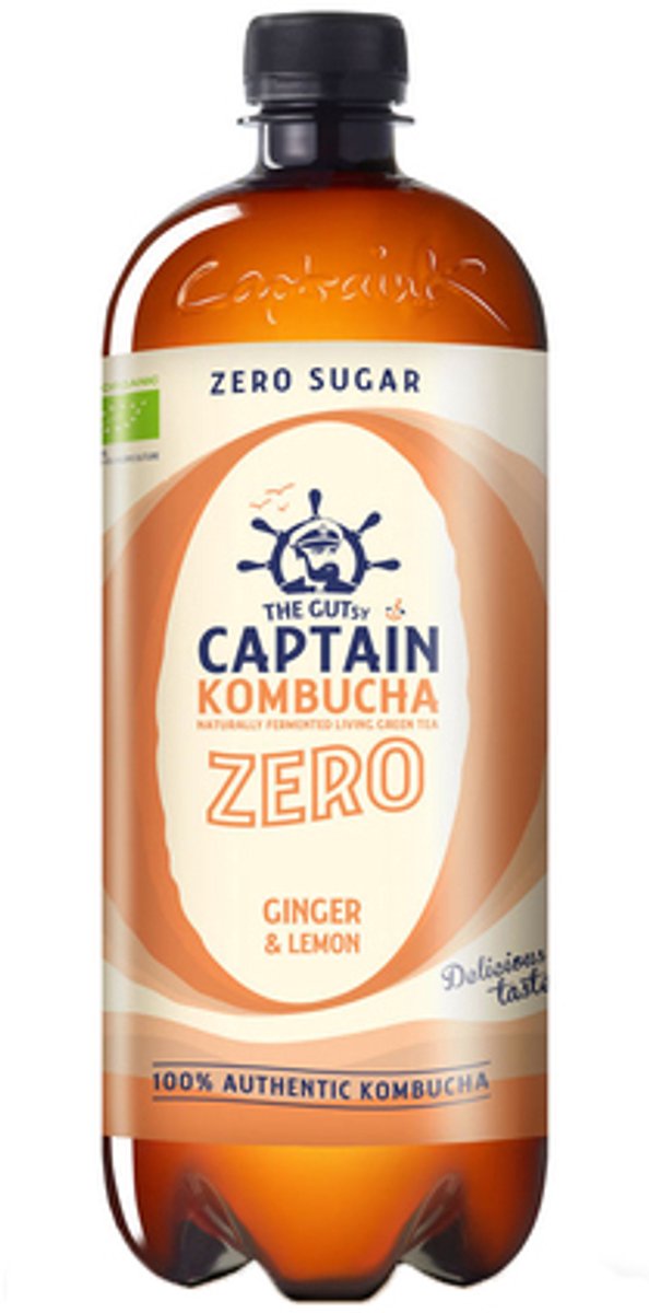 The Gutsy Captain Kombucha Zero Ginger Lemon BIO (1000 ml)