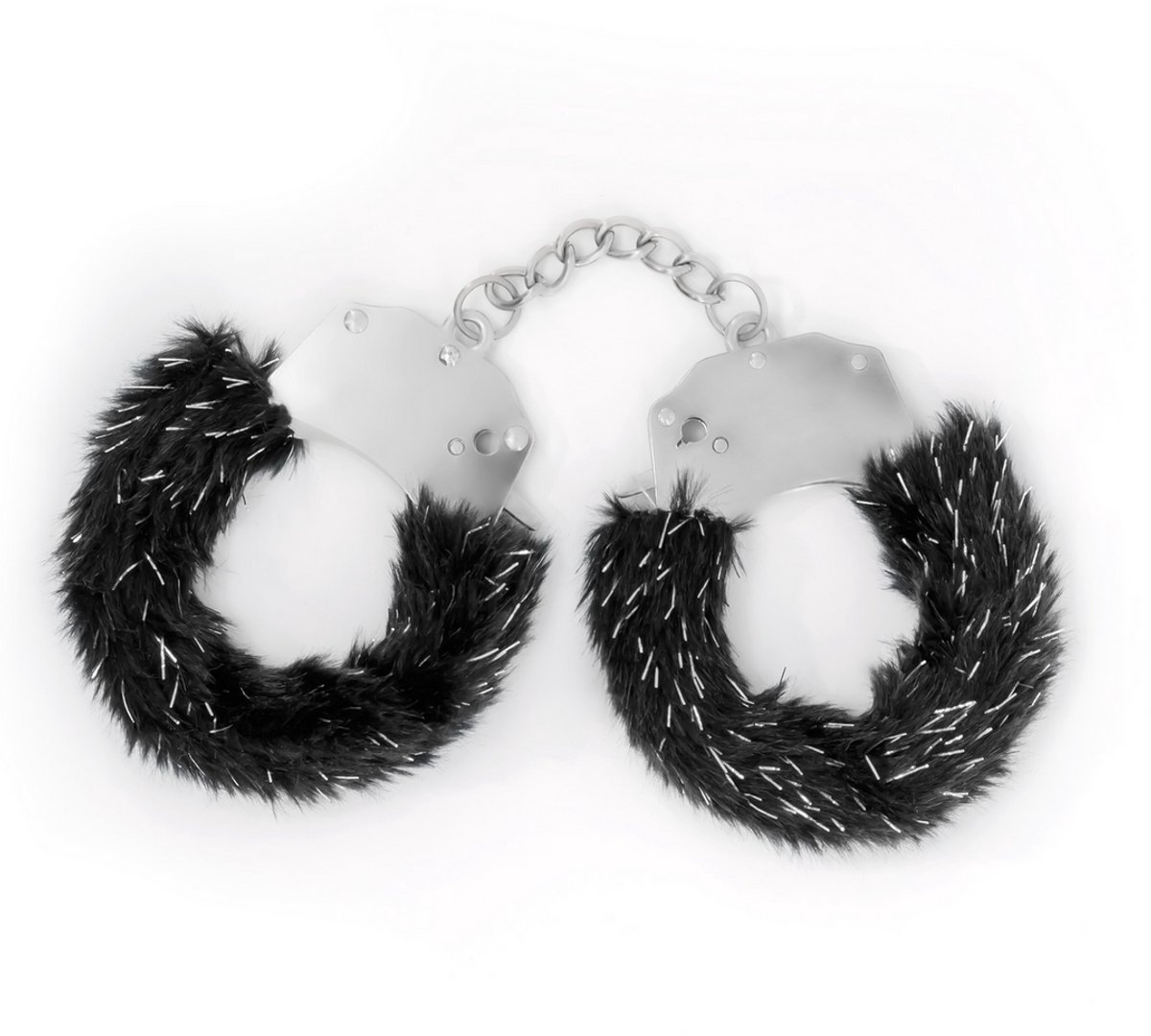 Crushious - Spangle - Metalen Handboeien met Pluche - Zwart