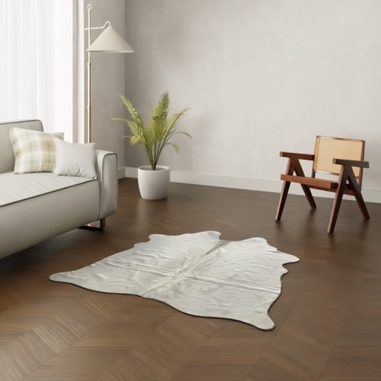 GIGANTESQUE 260x230 cm Tapis de sol en peau de vache noir et blanc - ÉNORME tapis de vache en fourrure peau de vache grand - Peau d'animal XXXL tachetée brun peau de vache tapis