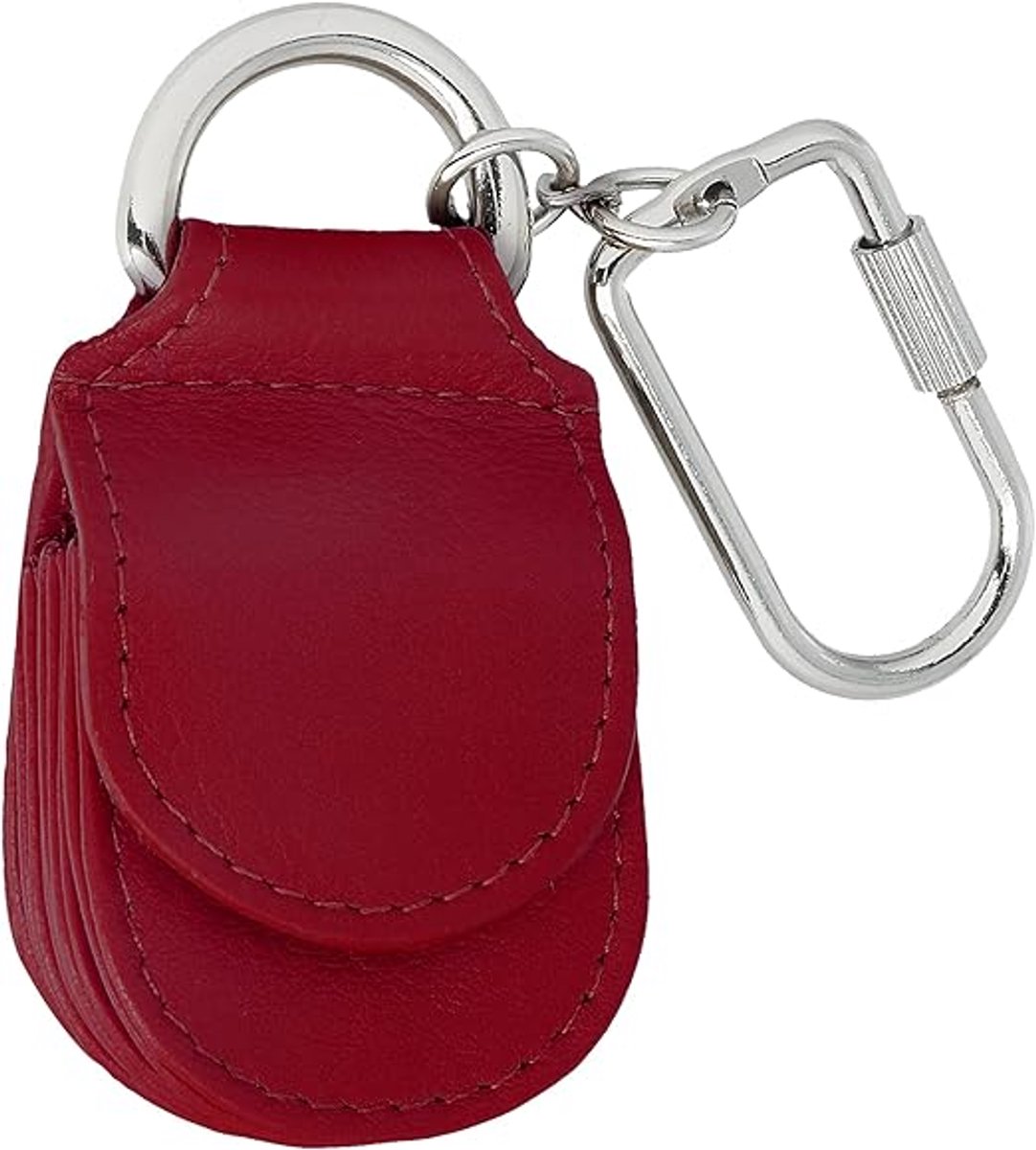 Imperatoris - Leren Sleutelhanger met Karabijnhaak - Keychain met Sleutelring - Geschikt voor Autosleutel & Fiets - Duurzaam en Stijlvol - 1 Stuk - Rood