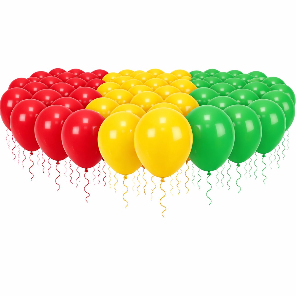 Latex Carnaval Ballonnen Set – 150 Stuks (50 Rood, 50 Geel, 50 Groen) – 12 Inch – Geschikt voor Lucht & Helium