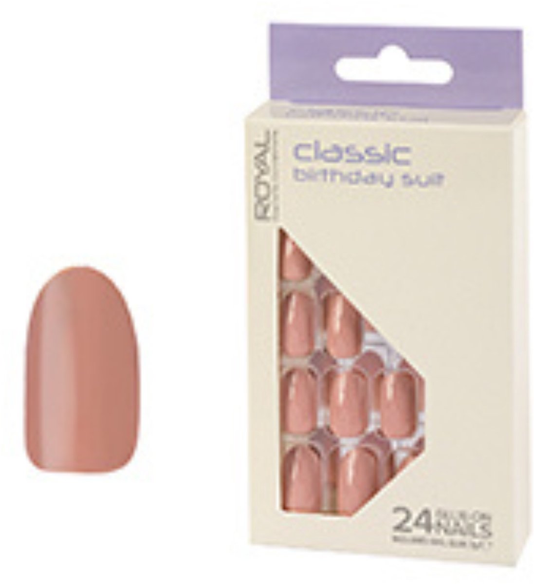Royal Cosmetics | Salon Nails Classic Birthday Suit - incl. nailglue - 24 stuks
