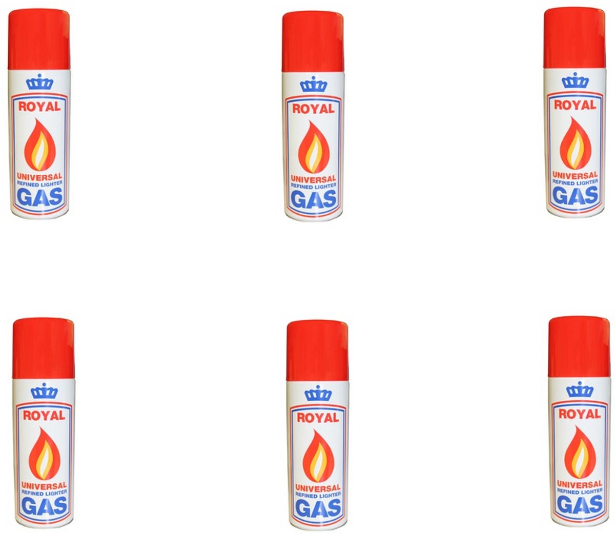 6x Gasaanstekervulling Universeel 200ml - Butaangas - Veilig & gebruiksvriendelijk