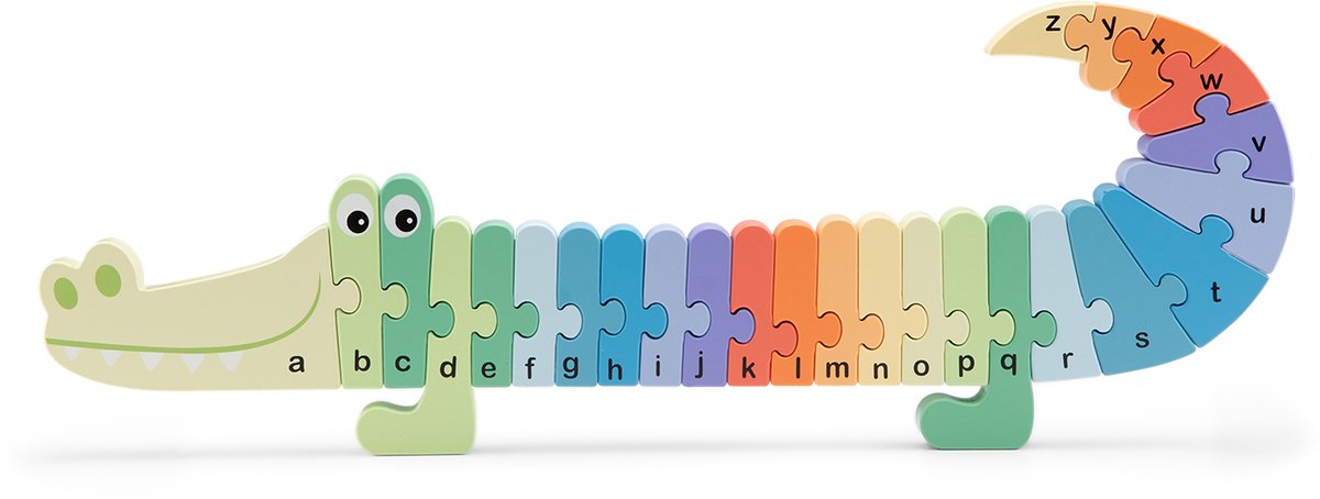 New Classic Toys Leer het Alfabet A t/m Z Vormenpuzzel Krokodil