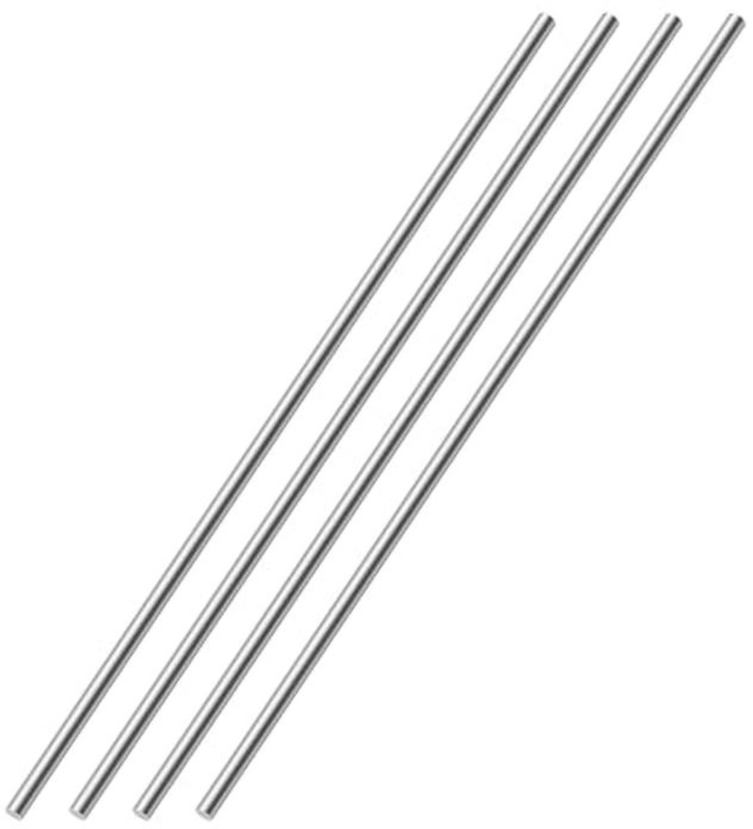 RVS Staven 4 Stuks 4x300mm - Roestvrij Staal Ronde Stangen voor Doe-het-zelf Projecten