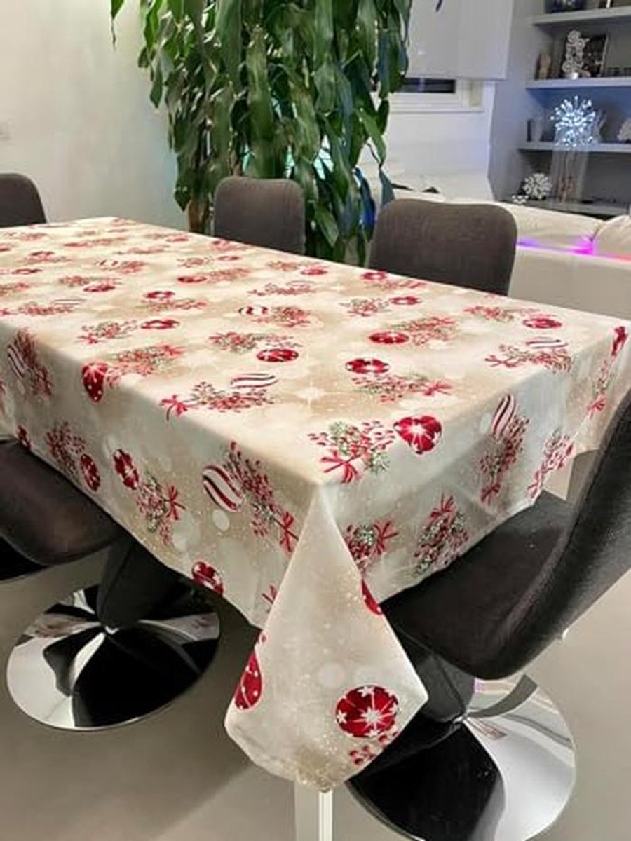 Elegant Kersttafelkleed 130x240 cm - Modern Shabby Chic Design
