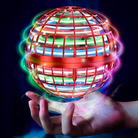 Foto: Flying orb ball vliegende bal met boomerang functie magische zwevende drone rgb verlichting kinderspeelgoed vanaf 6 jaar cadeau rood