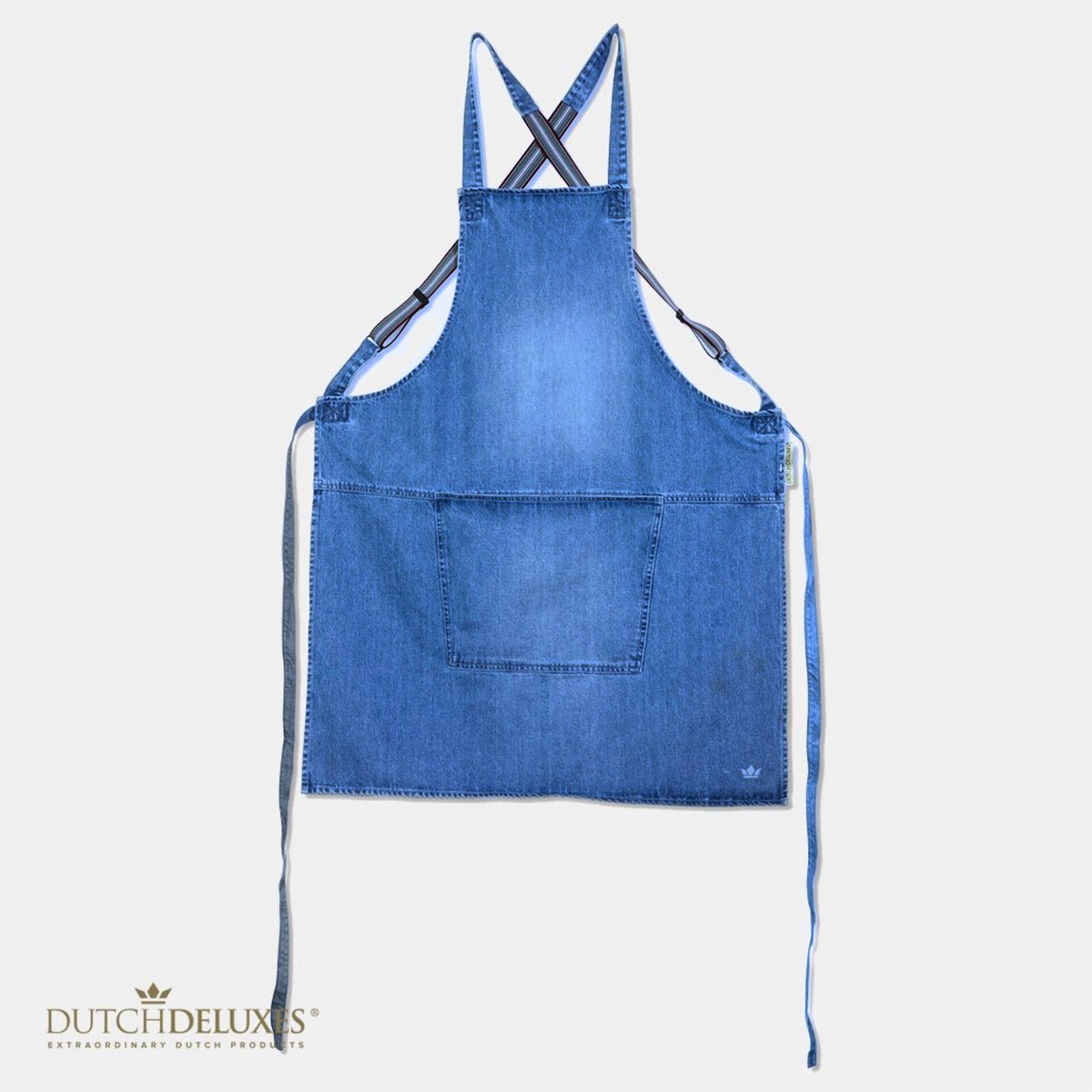 Dutchdeluxes Schort - Handgemaakt - Met Bretels - Uniek - Horeca - Licht blauw