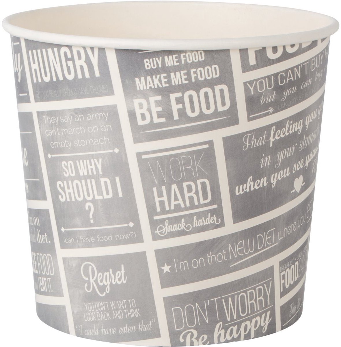 DEPA® Bak - Karton/PE - 2150ml - 85oz - Ø180mm - food bucket - 160mm - wit/grijs - 50 stuks