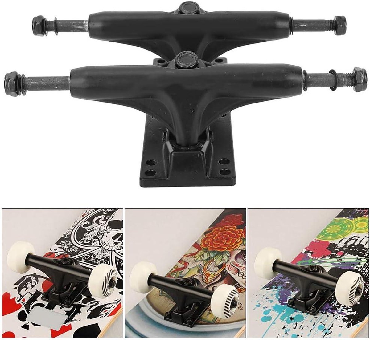 Allecto- Professionele Skateboard Brug Beugel - Skateboard Riemaandrijving - 4 Wielen Longboard - 2 Stuks - Geschikt voor Skateboard - Zwart Model.