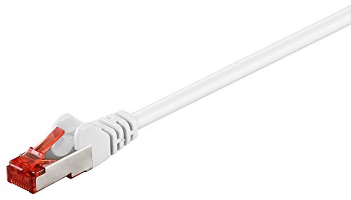 Dubbel Afgeschermde Ethernetkabel S-FTP RJ-45 met Vergulde Contacten - 15m Wit