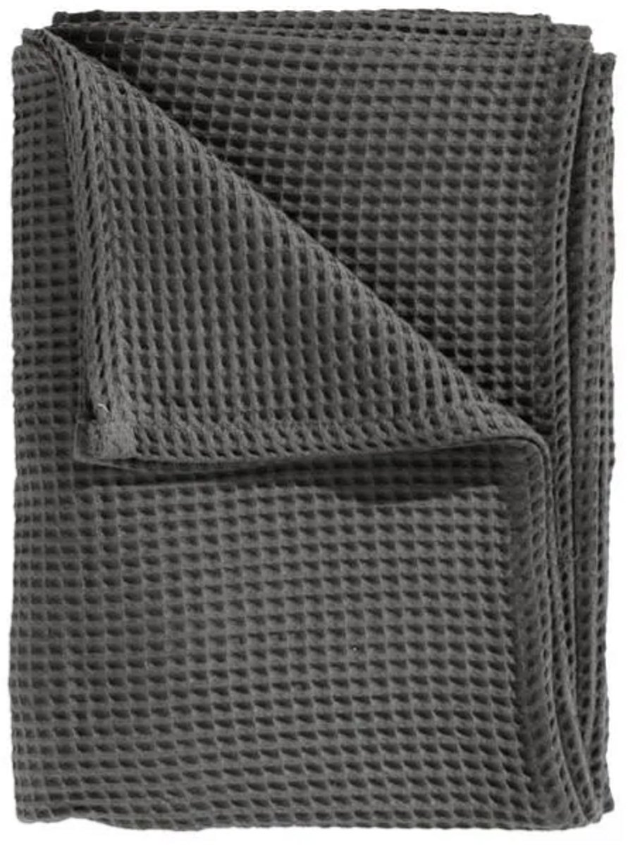 Cottonbaby Wiegdeken - grote wafel - 75x90 cm - antracietgrijs