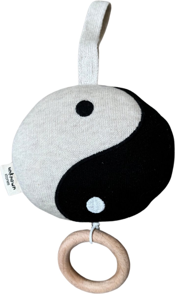 Muziekmobieltje Yin Yang - Muziekhanger Baby - zwart - wit - Unknown Stories