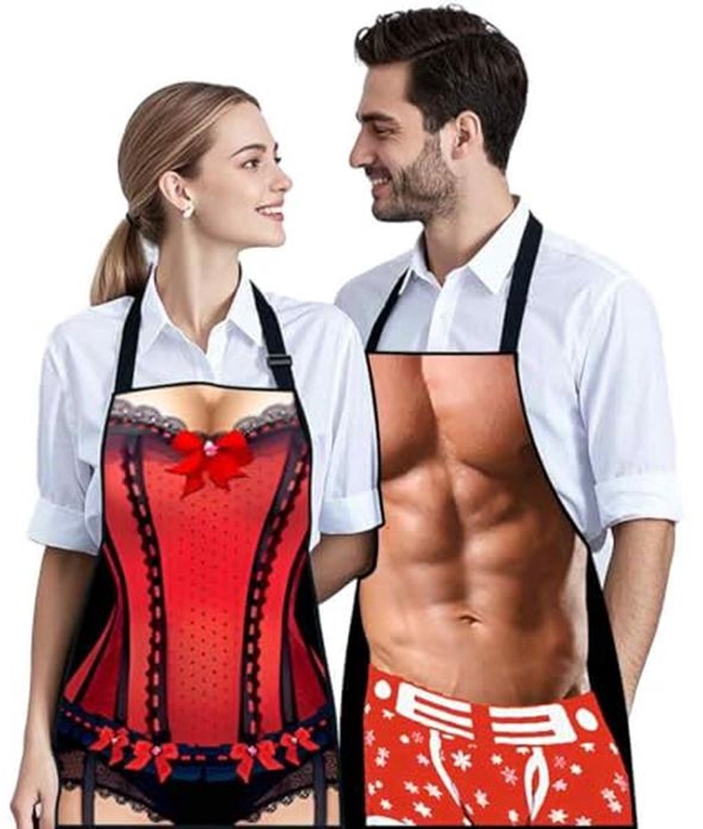 2 Stuks Sexy Schorten voor Mannen en Vrouwen - Grappige Barbecueschorten