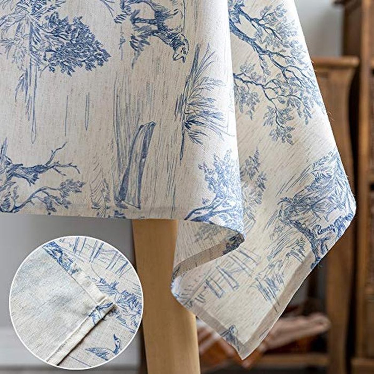 Rustiek tafelkleed 132 x 187 cm - Klassieke Franse stijl voor keuken en eetkamer