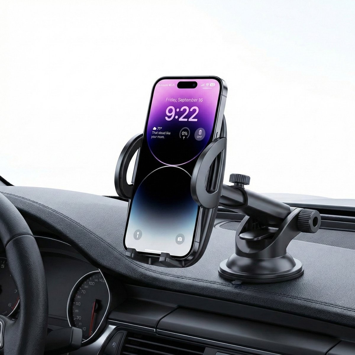 Telefoonhouders Auto Telefoonhouder met Zuignap GSM Houder Voor Raam Of Dashboard - Zwart