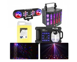 Mancave Verlichting - BeamZ party lights - Complete feestverlichting set met rookmachine & discolampen