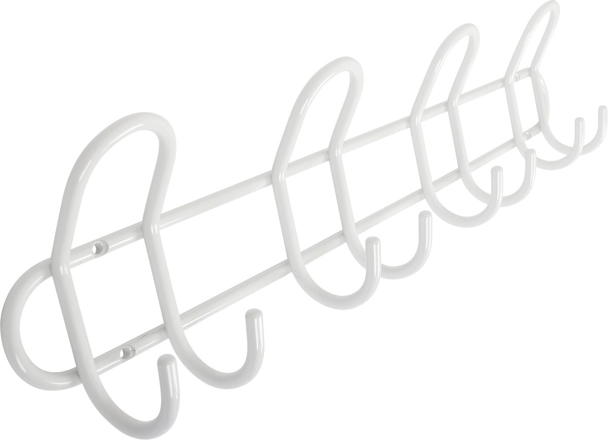 HOME It® kapstok met 4 haken Ø8 mm x 54,5×6,5 x 13 cm wit