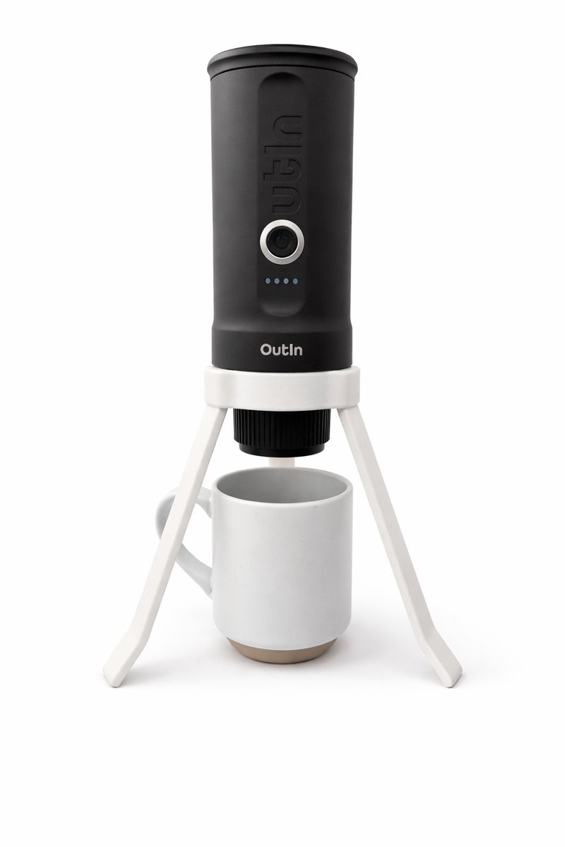 Outin Standaard - Wit - Geschikt Voor Outin Nano - Kamperen - Nespresso Koffiemachine - Op Reis - Opvouwbaar