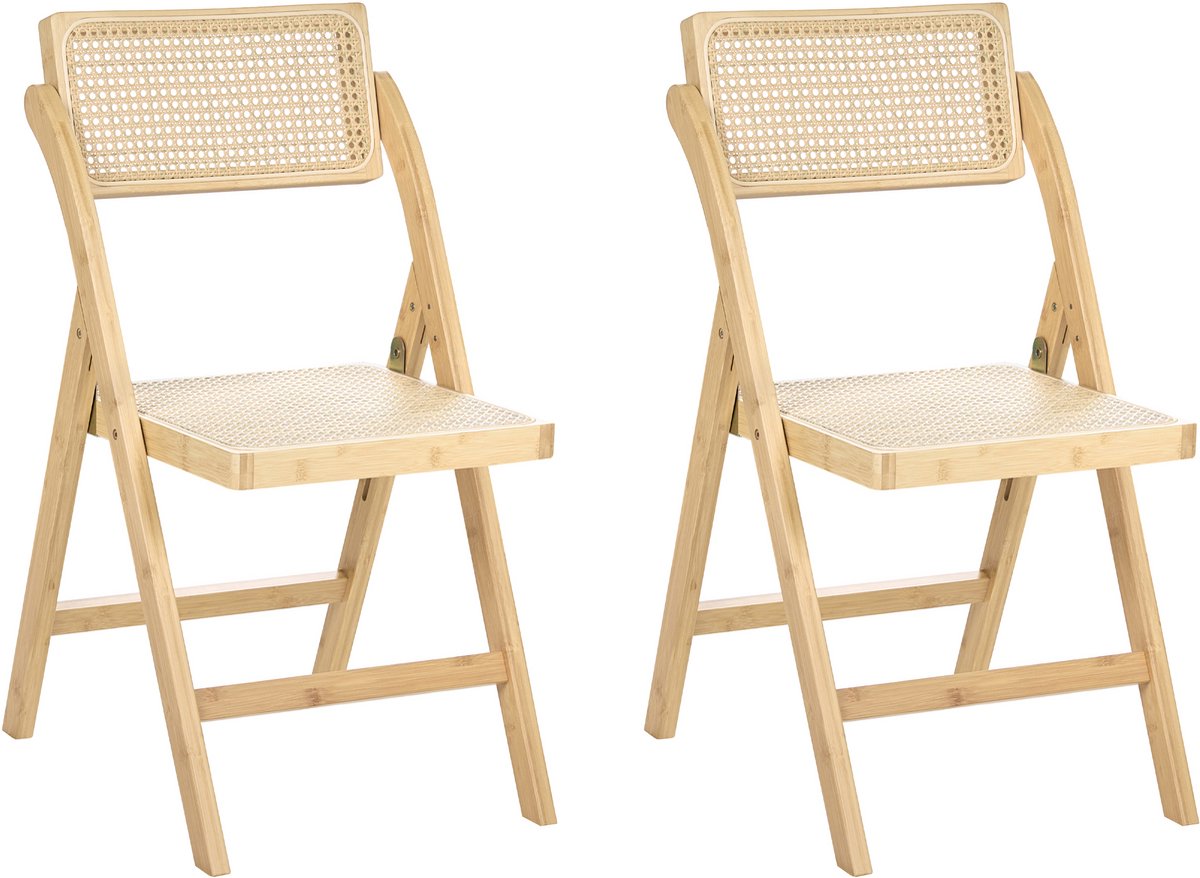 MODANE - Set van 2 eetkamerstoelen - Lichtbruin - Bamboehout