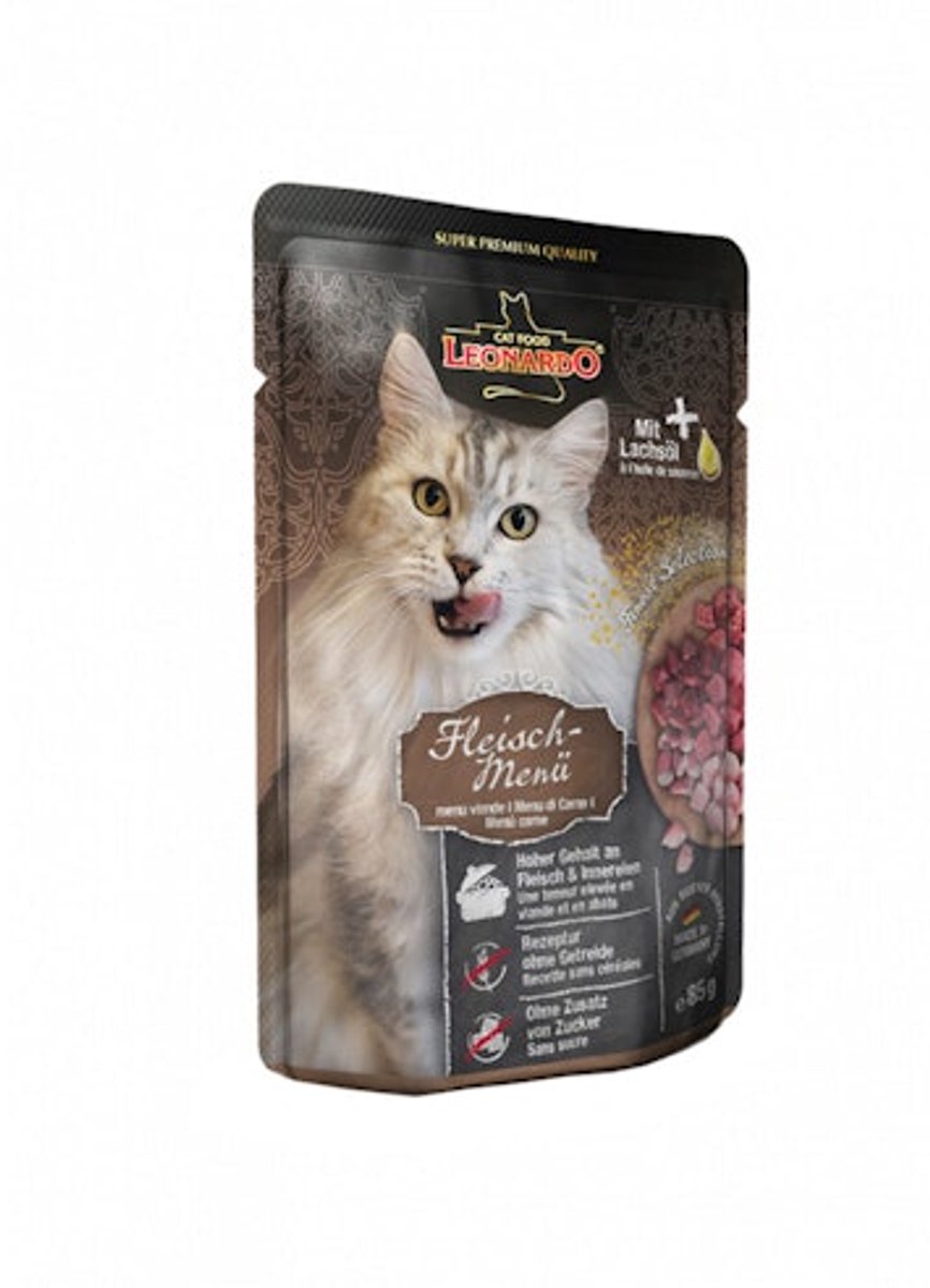 Leonardo Leonardo - Vlees Menu - Natvoer - Adult Kat - 16 x 85 g