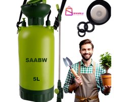 Tuin Drukspuit 5L met Lange Lans en 150cm Slang – Handdruk Vernevelaar met Draagriem – drukspuit – Groen - 55776