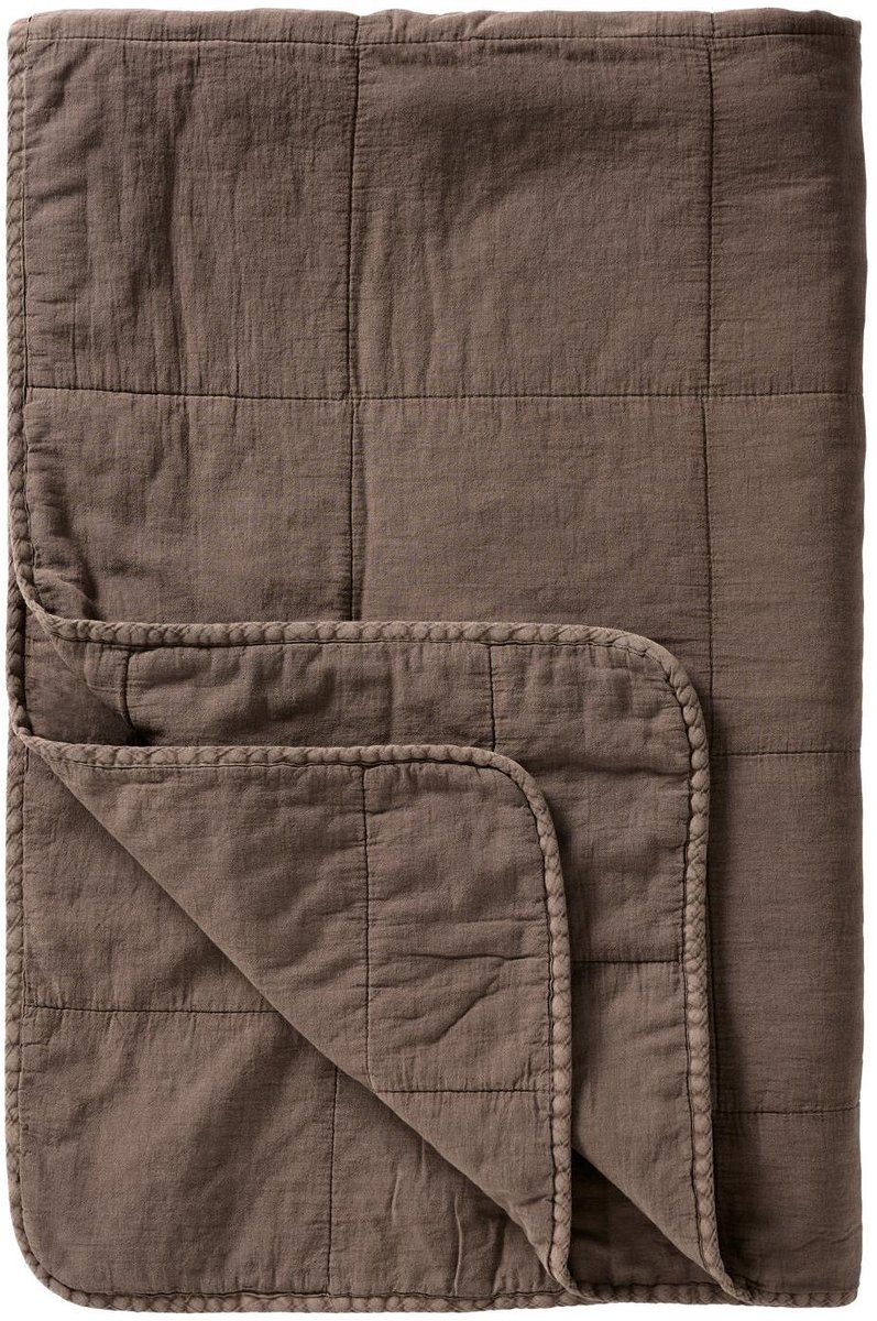 Ib Laursen - Vintage Quilt / Bedsprei - Soil (Donkerbruin/grijs) - 180x130 cm
