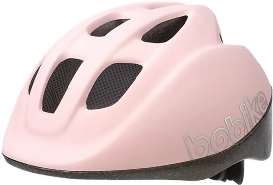 Roze Bobike kinderhelm met logo op de zijkant.