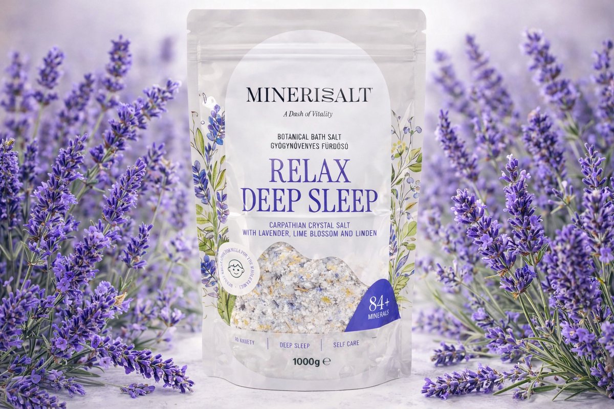 Minerisalt Relax deep sleep badzout van Praid met Lavendel, Lindebleosem en Citroenmelisse
