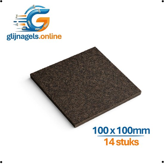 14 STUKS PREMIUM ZELFKLEVENDE XXL VILTJES BRUIN 100 x 100 mm VIERKANT – Groot Plakvilt – Meubelvilt voor Bank, Kast & Tafelpoot – Anti-Kras Vloerbescherming – Vloerglijders voor Meubels – Beschermt Parket Laminaat PVC & Tegels – Extra Sterke Hechting