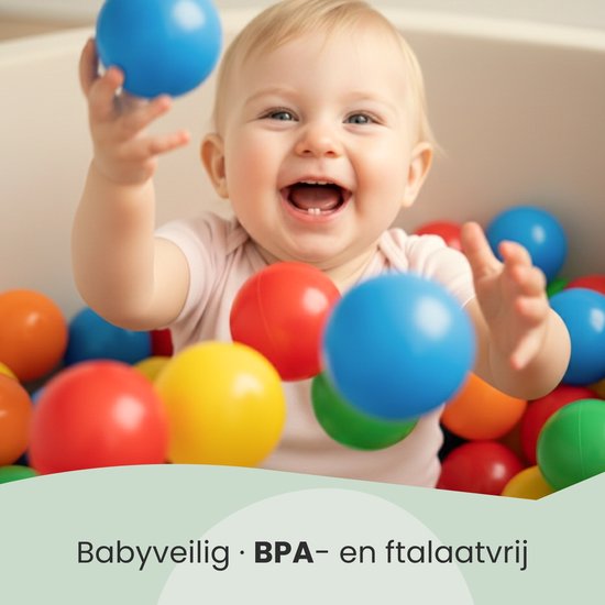LittleTom Baby Ballenbak 300 Ballen - 7 cm Speelballen voor Kinderen - Veilig en Duurzaam Ballenbad voor Peuters en Kleuters - Activiteiten en Spel Ontwikkeling Thuis en Buitenshuis van Merkloos — afbeelding 5
