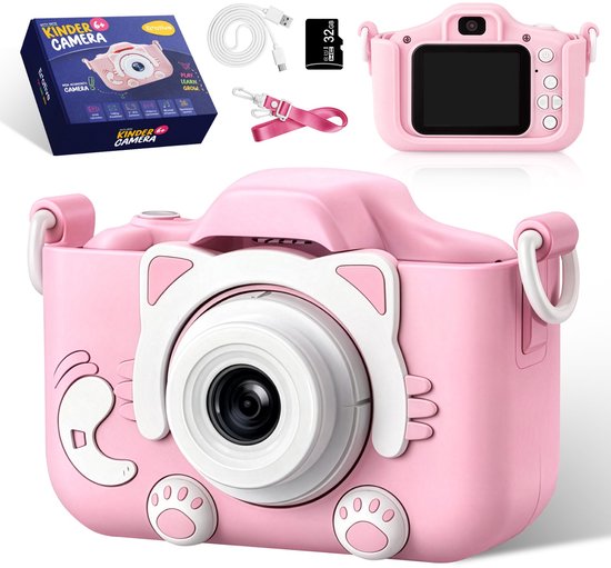 Edative® Speelgoed Kindercamera voor Kinderen - Digitale Vlog Fototoestel - Kinder Camera met Spelletjes - Educatief Kinderspeelgoed