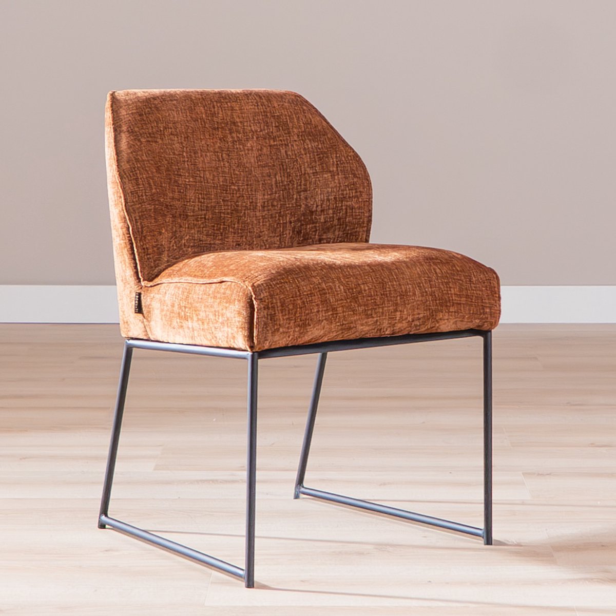 Bronx71® Eetkamerstoel Momo chenille koper - stoel