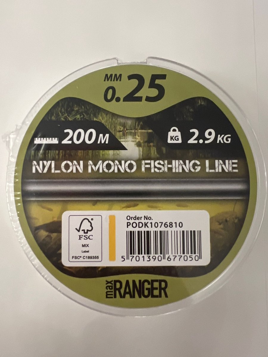 Vislijn - Vislijn Helder - Visdraad - Nylon - 0.25 mm - 200 meter