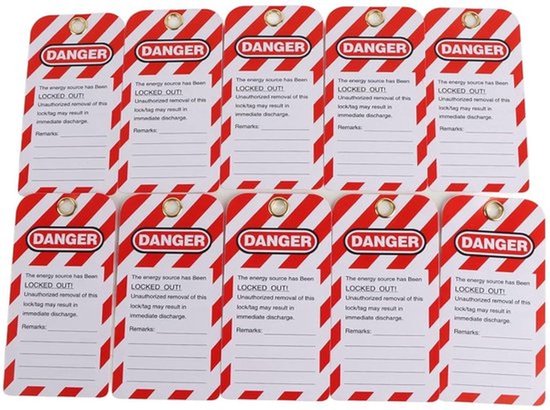 YEmirth Lockout Tagout Set – 30 Wiederbeschreibbare Sicherheitswarnschilder, Metall + PVC, 146x75 Mm, Für Industrie & Chemie
