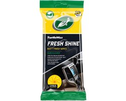 Turtle Wax Fresh Shine Matt Interieurreiniger doekjes - Superieure reiniging - Voor alle interieur kunststoffen – Antistatisch - Natuurlijke matte finish - In hersluitbare verpakking - 24 doekjes