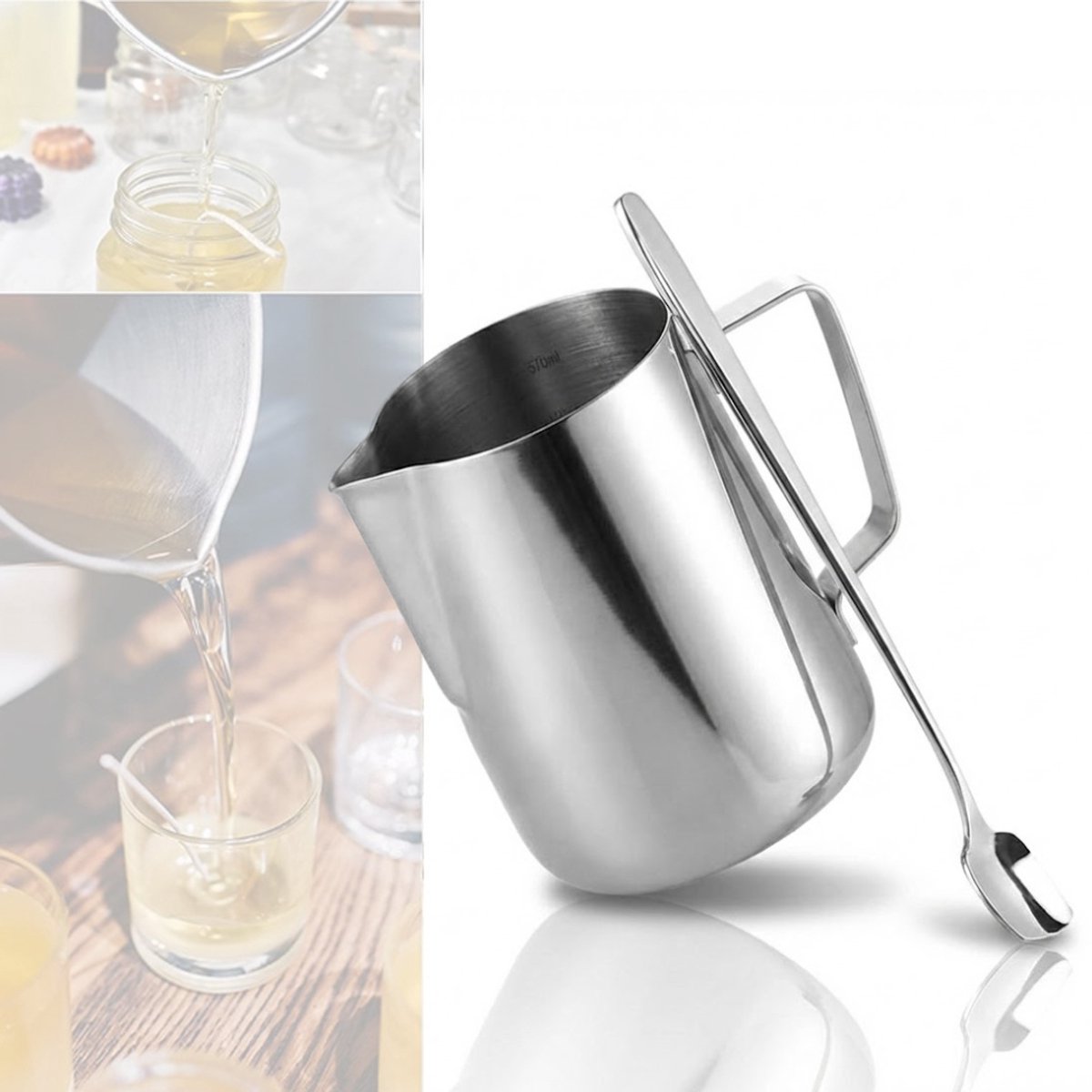 NBAP® Smeltpan Kaarsvet Set – Smeltpan voor Kaarsen - Kaarsen Maken Starterspakket – Candle Making Kit – Voor Volwassenen en Kinderen-Zilver