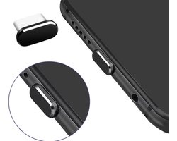 USB‑C Stofplug zwart – Dust plug - Protector - Stofkapje tegen Stof en Vuil – Voor Smartphone, Tablet en Laptop