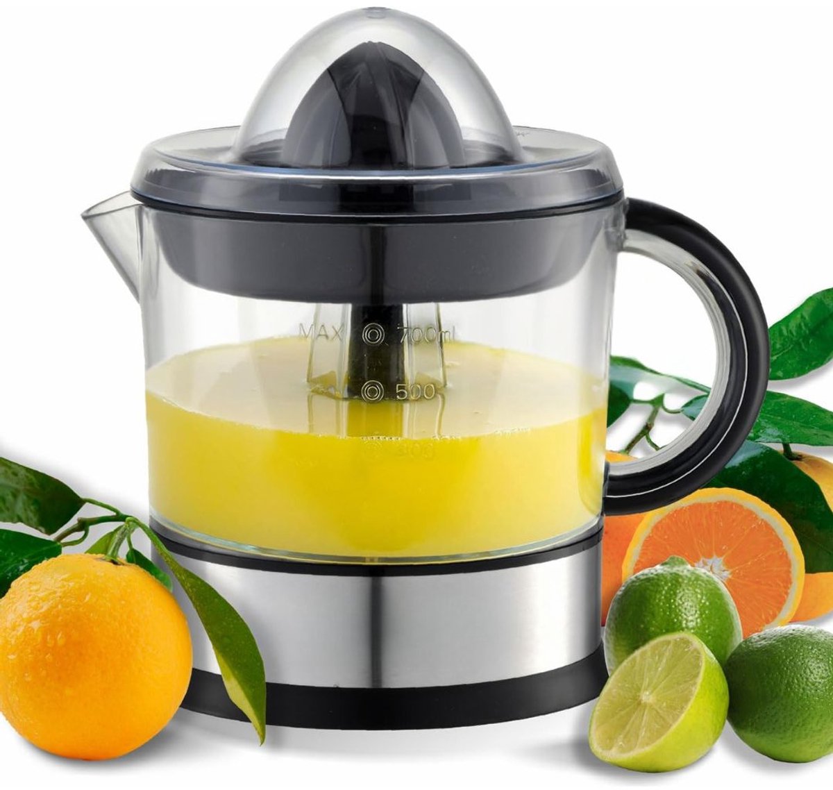 Zyrex® Citruspers electrisch - Citruspers - Sinaasappelpers - Grijs - 15cm x 15cm x 21cm