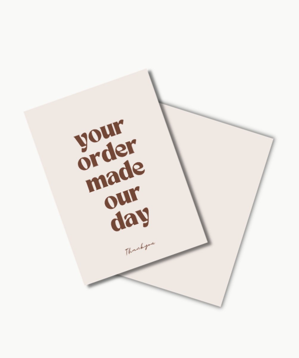 Thank you cards - 50 stuks - A6 formaat (10,5 x 14,8 cm) - bedank kaartjes - small business - webshop - roze kaarten - kaarten met quote - Shipping Studio