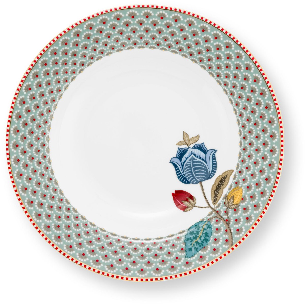 Pip Studio Blooming Tales Fantasy Blue Diep bord - Bloem design - Blauw