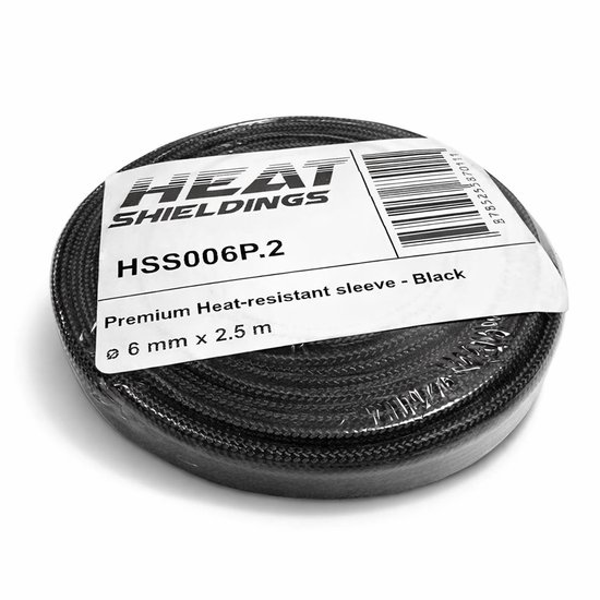 Housse Premium Résistante à la Chaleur Zwart jusqu'à 550°C - 6mm x 2,5m