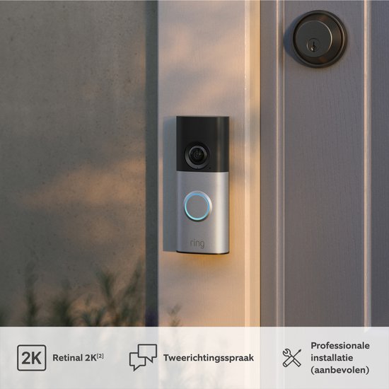 Ring Wired Video Doorbell Plus - Satijn Nickel - Vaste aansluiting - Retinal 2K van Merkloos — afbeelding 4