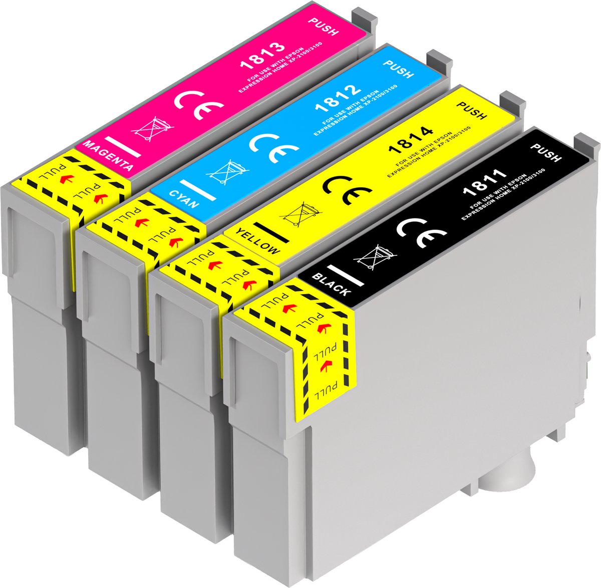 Boxstuff Inkt geschikt voor 18XL - Compatibel met Epson 18 XL - Inkt Cartridge 4-pack voor Epson Expression Home XP202 / XP205 / XP30 / XP302 / XP305 / XP402 / XP405 / XP412 / XP415 / XP315 - Pack Kleur en Zwart
