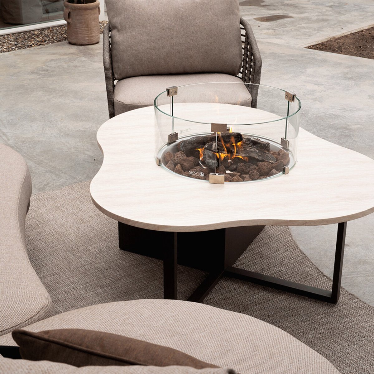 Cosi Cosiloft Novi - Fire Table - Espresso Brown with stone effect