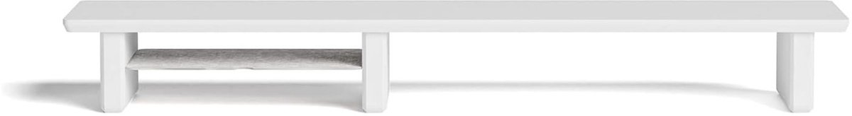 Famanu – Bureauplankopstelling dubbele monitorstandaard - houten verhoger - cockpit organizer - medium - 91,5 cm