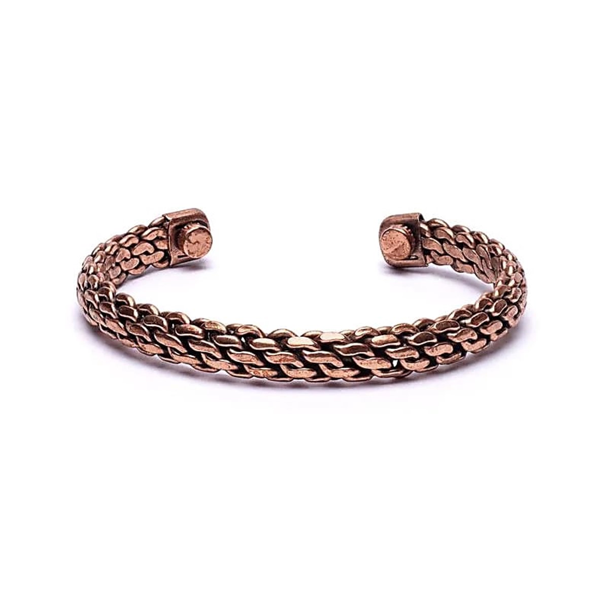 Armband koper gevlochten magnetisch