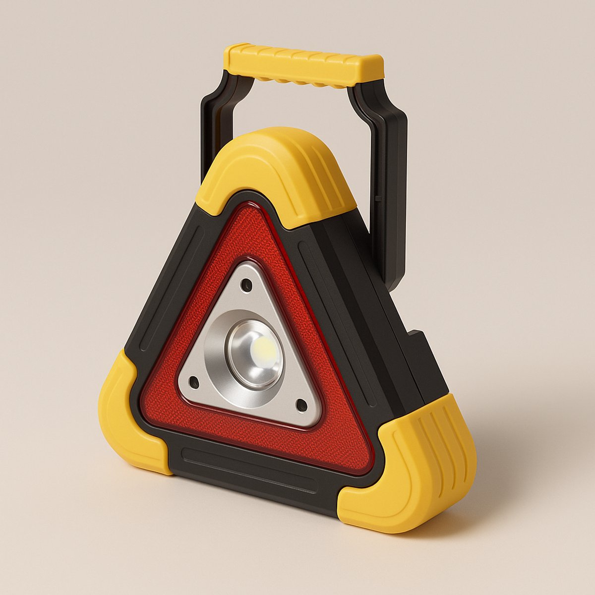 Allecto - Veiligheidsdriehoek voor Auto - Noodgeval verlichting - Multifunctioneel statief - LED lamp - 5 dimniveaus - Geschikt voor noodgevallen - Geel