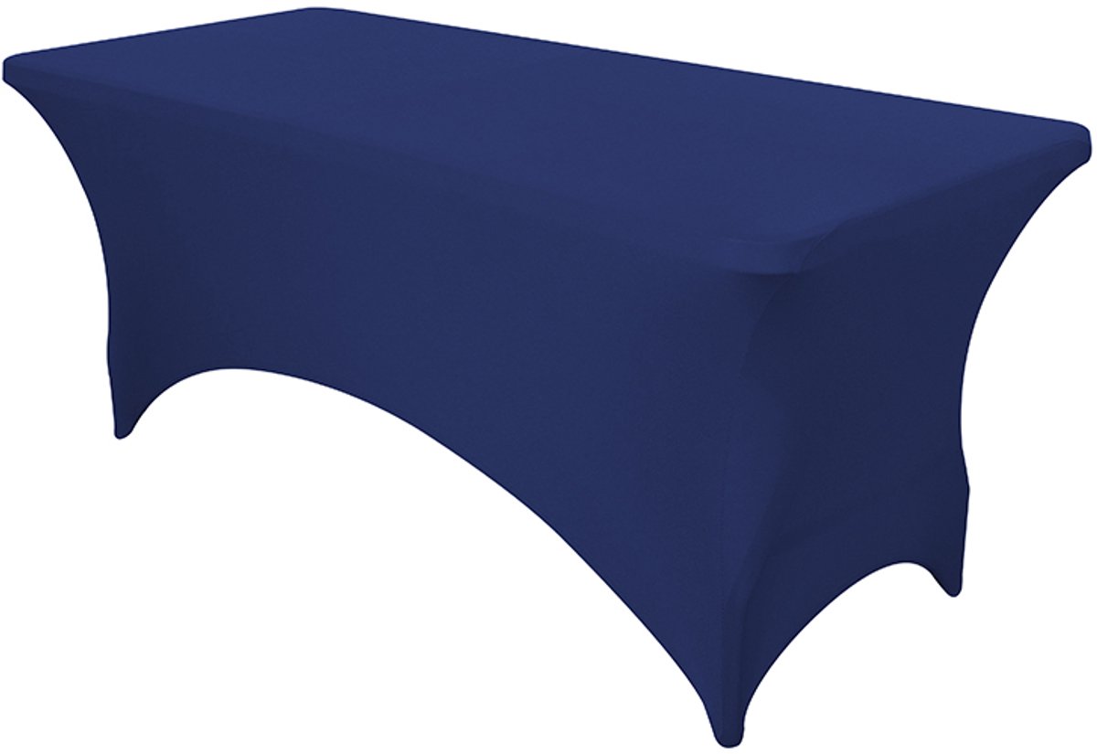 Stretch tafelhoes - Spandex tafelkleed - Uitrekbaar kleed - Stretchy table cover - Marineblauw - 183x76 cm - Tafelrok - Evenementen - Jonyx