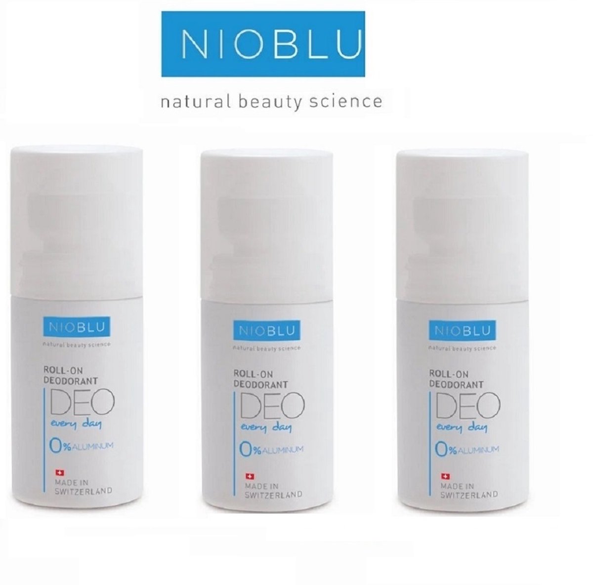 NIOBLU Every Day Roll-On Deodorant 0% Aluminium 3x